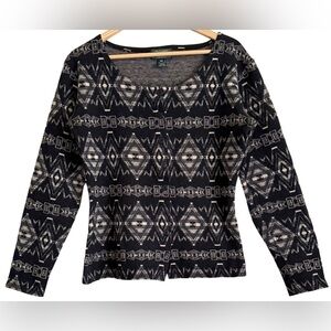 RALPH LAUREN COUNTRY Vintage Aztec Western Cowgirl Boho Rare Sweater Cardigan M